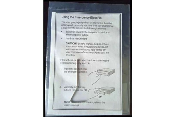 Ac pentru deschidere CDROM / DVD nealimentat, Nou