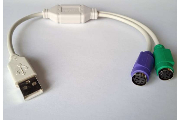 Adaptor USB la 2x PS2 pentru tastatura si mouse PS2 (Nou)