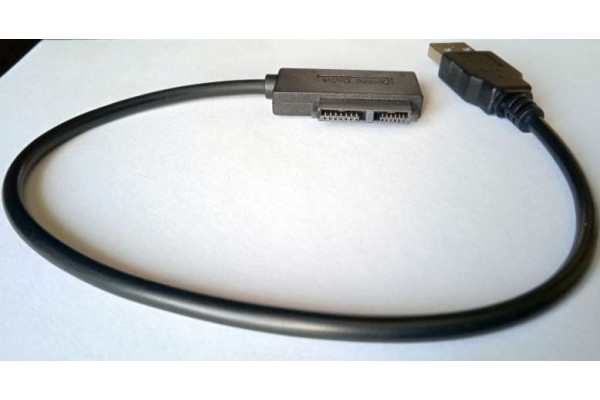 Adaptor USB la SATA 7+6 pini pentru DVD de laptop (extern) Slimline (Nou)