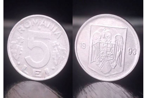 Moneda 5 lei 1993, Veche