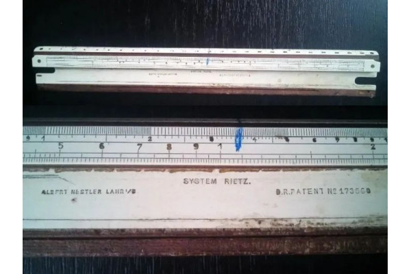 Rigla de calcul 25 cm, anii 1900, Albert Nestler System Rietz Pre-Model 23, c1908-1911 (Vintage)