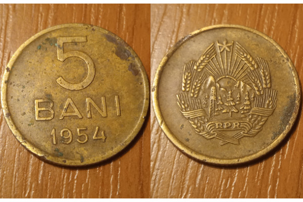 5 bani 1954 - RPR, Moneda Veche
