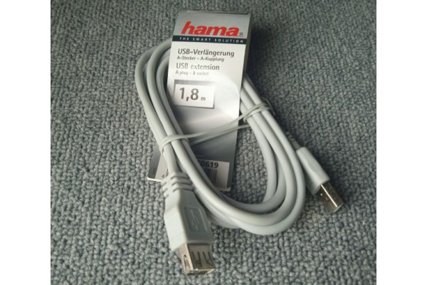 Cablu Hama prelungitor de USB, 1,8 m, Nou