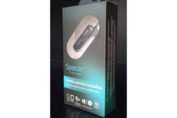 Casca Bluetooth 4.2 Spacer, Handsfree, In-Ear, microfon cu noise cancelling, neagra (Noua)