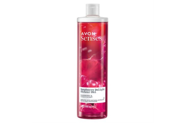 Gel de duș Avon Senses Raspberry Delight, 500 ml
