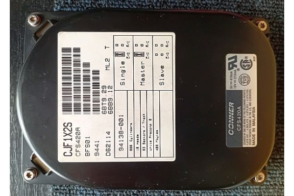 Hard disk Conner 420MB, IDE, 3,5", CFS420A, Vintage