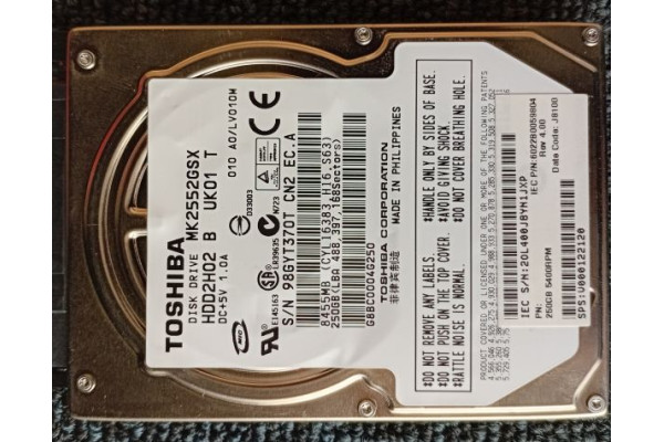 Hard disk laptop Toshiba 250GB, MK2552GSX, 5400, 8MB, SATA2, Second Hand