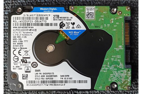 Hard disk laptop Western Digital 2TB, 5400, 128MB, WD20SPZX, SATA3, Second Hand