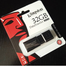 Memorie USB Kingston DataTraveler 100 32GB USB 3.2 Negru Slide Design DT100G3/32GB (Noua)