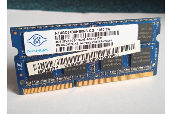 Memorie laptop Nanya 4GB DDR3, 1333MHz, PC3-10600S, Second Hand