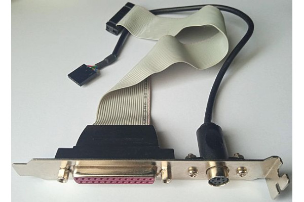 Placa PC vechi, bracket cu port paralel DB25 si port PS/2