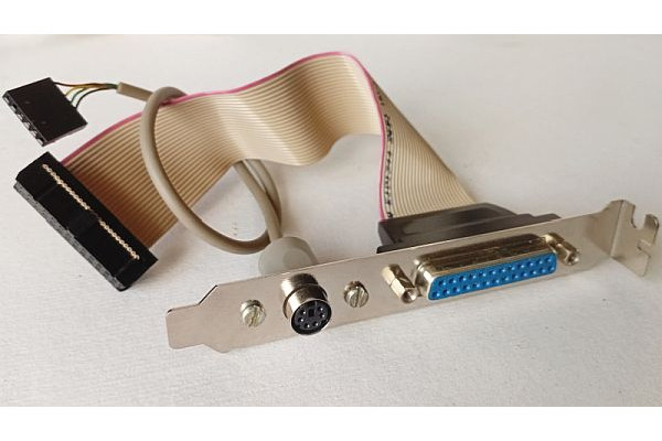 Placa PC vechi, bracket cu port paralel DB25 si port PS/2