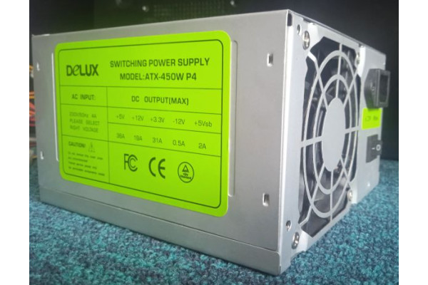 Sursa PC Delux ATX-450W P4, 450W, 20+4pini, 2xSATA, 2xMOLEX, 1xFDD, 1xAUX 4pini, Second Hand