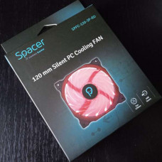 Ventilator carcasa PC Spacer, Silent, LEDuri rosii, 120x120x25 mm, Nou