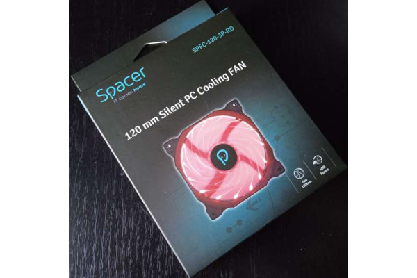 Ventilator carcasa PC Spacer, Silent, LEDuri rosii, 120x120x25 mm, Nou